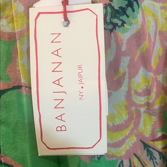 BANKANAN . NY . JAIPUR , Size LARGE , Green Floral Island Maxi Dress - Picture 10 of 17